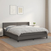 vidaXL Boxspring posteľ s matracom sivá 180x200 cm umelá koža - Sivá - 165551-99929