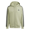 adidas Essentials Fleece 3-Stripes Full-Zip pánska mikina Tent Green M