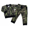 Štýlová bavlnená tepláková súprava G-baby, Dino - khaki/čierna, 80 (9-12m)