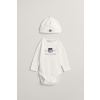 DETSKÝ SET GANT ARCHIVE SHIELD BODY AND BEANIE WHITE