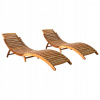 Záhradné lehátko - Vidaxl Deckchairs, 2 ks, tuhé drevo Acacia Wood (Vidaxl Deckchairs, 2 ks, tuhé drevo Acacia Wood)