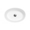 BESCO UNIQA B&W 46,5 x 32,5cm umývadlo na dosku oválne liaty mramor, biele/čierne, #UMD-U-NBW - chrómová