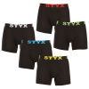 5PACK pánske boxerky Styx dlhé športová guma čierne (5U9601) XXL