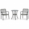 Autronic Balkónový set 1+2, stůl 60x60, židle umělý ratan barva antracit, kov antracit AZ-L1103 GREY