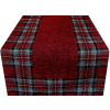 Vianočný gobelínový behúň na stôl Tartan bordový 40x130 cm Chenille IT025