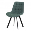 Autronic Židle jídelní, zelená látka v dekoru broušené kůže, černý kov HC-V3066 GRN3