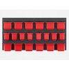 PlasticFuture Závěsný organizér s 20 boxy ORDERLINE 80x16,5x40 cm černo-červený