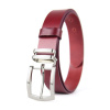Kožený opasok DUAL, šírka 3.3cm - Bordová (VDUAL-BO)