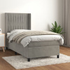 vidaXL Posteľný rám boxsping s matracom bledosivý 90x190 cm zamat - Sivá - 19239-160820