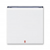 Kryt spínaca/tlacidla 1diel. sign. biela/cierna dymová Levit (ABB)