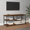 vidaXL TV skrinka hnedý dub 103x38x46,5 cm kompozitné drevo a oceľ 831827