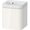 DURAVIT Happy D.2 Plus c-shaped závesná skrinka s nábytkovým umývadielkom bez otvoru, 1 dvierka, pánty vpravo, 400 x 360 x 480 mm, biela vysoký lesk, HP4344N22220000
