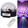 DISKOTÉKOVÁ GUĽA PROJEKTOR DISCO LED RGB MP3 DIAĽKOVÝ OVLÁDAČ IR KARTA SD USB ZS39