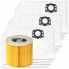12 x VRECKÁ DO VYSÁVAČA KARCHER WD3 KFI 357 V17 V15 V19 SE WD2 V12 + FILTER