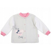 Kojenecka košieľka - Detský kaftan Nicol 62 biely, ružový, šedý (Bunda Mouse Girlish Grey Bamar Nicol 62)