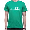 Fajntričko Tričko pre krajčírky/krajčírov - EKG šiaci stroj, Farba zelená, Strih/ Variant Pánsky / UNISEX