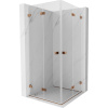 Mexen Lunar-F Duo, skladací sprchový kút 85 x 85 cm, 8mm číre sklo, profil ružové zlato, 836-085L-085P-60-00