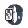 APPLE Watch SE GPS 40mm Silver Aluminium Case with Storm Blue Sport Band - S/M mre13qc/a