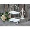 Chic Antique Krémový antik kovový 2-poschodový etažér Luisa - 21*13*37 cm - Chic Antique