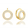 MINET JMAS0182GE00 - Pozlátené strieborné náušnice KRUHY s bielymi zirkónmi
