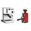 Rancilio Silvia BC, white + Eureka Mignon Libra 65 All Purpose, CR ferrari red