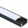 Interex design Hliníková lišta MAXX na LED osvetlenie s mliečnou krytkou / Čierna 2 m