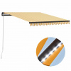 zahrada-XL Ručne zaťahovacia markíza s LED 300x250 cm žlto-biela 3055222