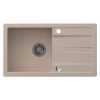 Sapho Granitový vestavný dřez s odkapem, 77x44cm, béžová