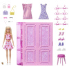 Mattel Barbie ŠATNÍK SNOV V PASTELOVÝCH FARBIÁCH S BÁBIKOU