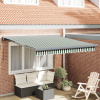 zahrada-XL Automatická vysúvacia markíza zelená a biela 350x250 cm, vidaXL Nahrádza látku markízy pre rám 3.5x2.5 m zelená a biela 3330480