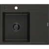 Mexen Ben, 1-komorový granitový drez 600x500x190 mm, ľavý + čierny sifón, čierna-zlatá metalíza, 6522605000-75-B