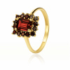 Prsteň zo zlata 585 s granátmi - 58