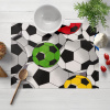 Biante Detské bavlnené prestieranie na stôl Sandra SA-580 Farebné a sivé futbalové lopty 35x45 cm