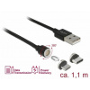 Magnetisches USB Daten- und Ladekabel USB A > Micro USB + USB-C