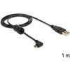 Delock kabel USB 2.0 A samec > USB micro B samec, pravoúhlý 270°, 1m 83250