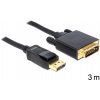 Delock kábel DisplayPort (samec) na DVI 24+1 (samec), 3m (82592)