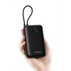 Swissten Power Bank Voltbox 35W 20.000 mAh s integrovanými káblami USB-C a Lightning - čierna