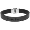 Ewena Kožený náramok čierny s menom Ondřej
