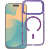OEM Puzdro vhodné pre iPhone 17 AIR Frame Clear Hybrid Mag Cover kompatibilné s MagSafe, fialové