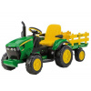 Peg-Pérego John Deere Ground Force traktor s vlečkou 12V zelená.