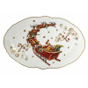 Magnoble Vianočný oválny podnos Santa na saniach – porcelán so zlatým lemom 36 × 24 cm