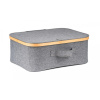 G21 Úložný box 40 x 30 x 15 cm, bambusový s vekom, sivý UBG21BAM003-1G