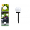 Záhradná solárna lampa guľa biela 10 cm