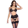 Chilirose - cr 4728 set bra + thong + stockings black XL