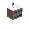Swiss aqua technologies Koupelnová skříňka s černou úchytkou a umyvadlem SAT Cube Way 60x53x46 cm dub Wellington mat CUBE46C602DWMOD