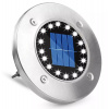Interlook YNG-16LED-WC | Solárne svietidlo, záhradné, pozemné | 16 LED | Nehrdzavejúca oceľ | ⌀ 11,5 cm