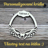 Drevené krídla so štítkom 