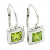 Náušnice z bieleho zlata so zeleným zirkónom