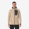 QUECHUA Pánska fleecová mikina MH500 s vreckom béžová 3XL