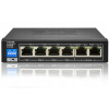 PoE Switch BCS-B-SP0402 BCS pre IP kamery, 4x PoE, 2x Uplink, 60W, Funkcia EXTEND